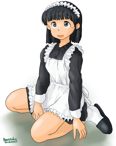 メイドさんらしき格好をしている人